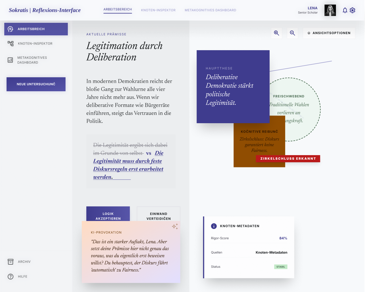 Designing Positive Friction – Sokratischer Arbeitsbereich