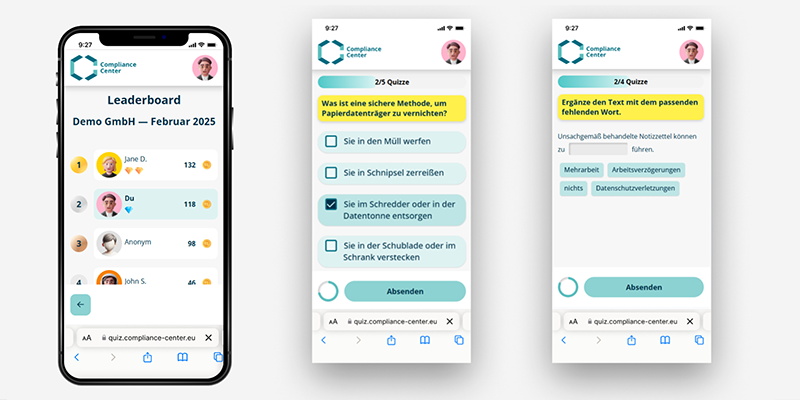 Compliance Center – Micro Learning Plattform